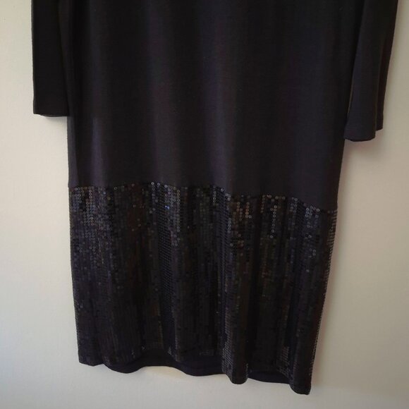 NWOT Joe Fresh black sequin hem long sleeve midi dress, XL - Picture 8 of 8